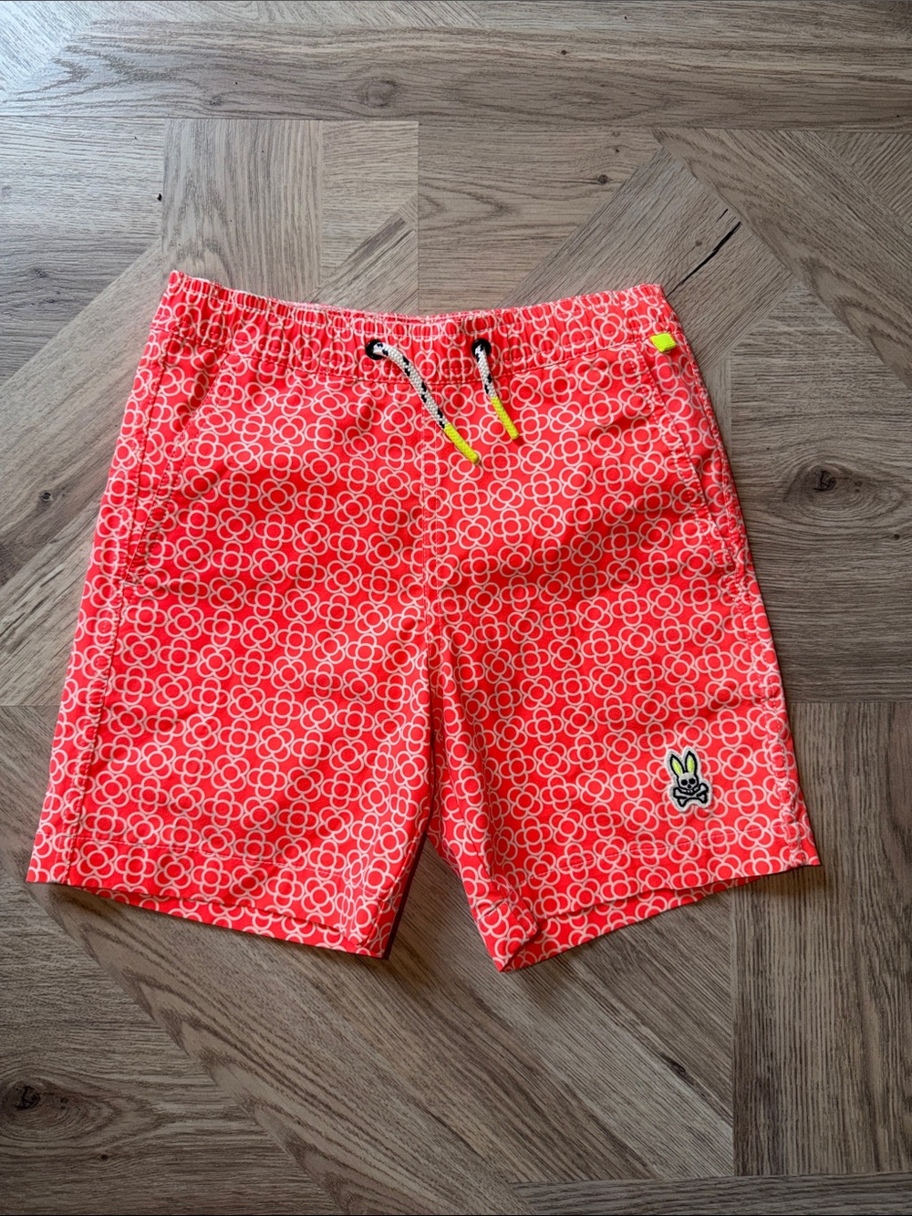 Psycho Bunny Coral Geometric Boys' Swim Trunks